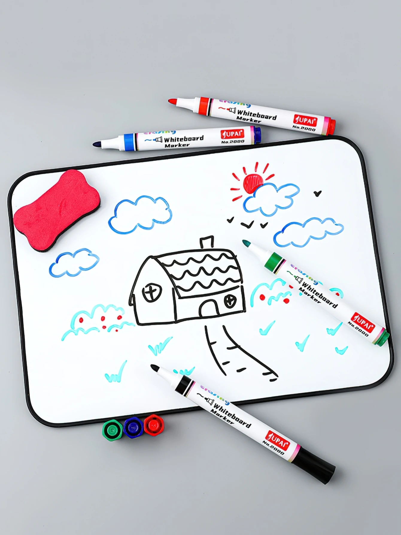 1/4/10 Stück löschbare Whiteboard-Marker, 4 Farben, Rot, Blau, Grün, Schwarz, wasserbasierte Stifte für Unterricht, Schreiben, Büro, F7932 – Detail 7
