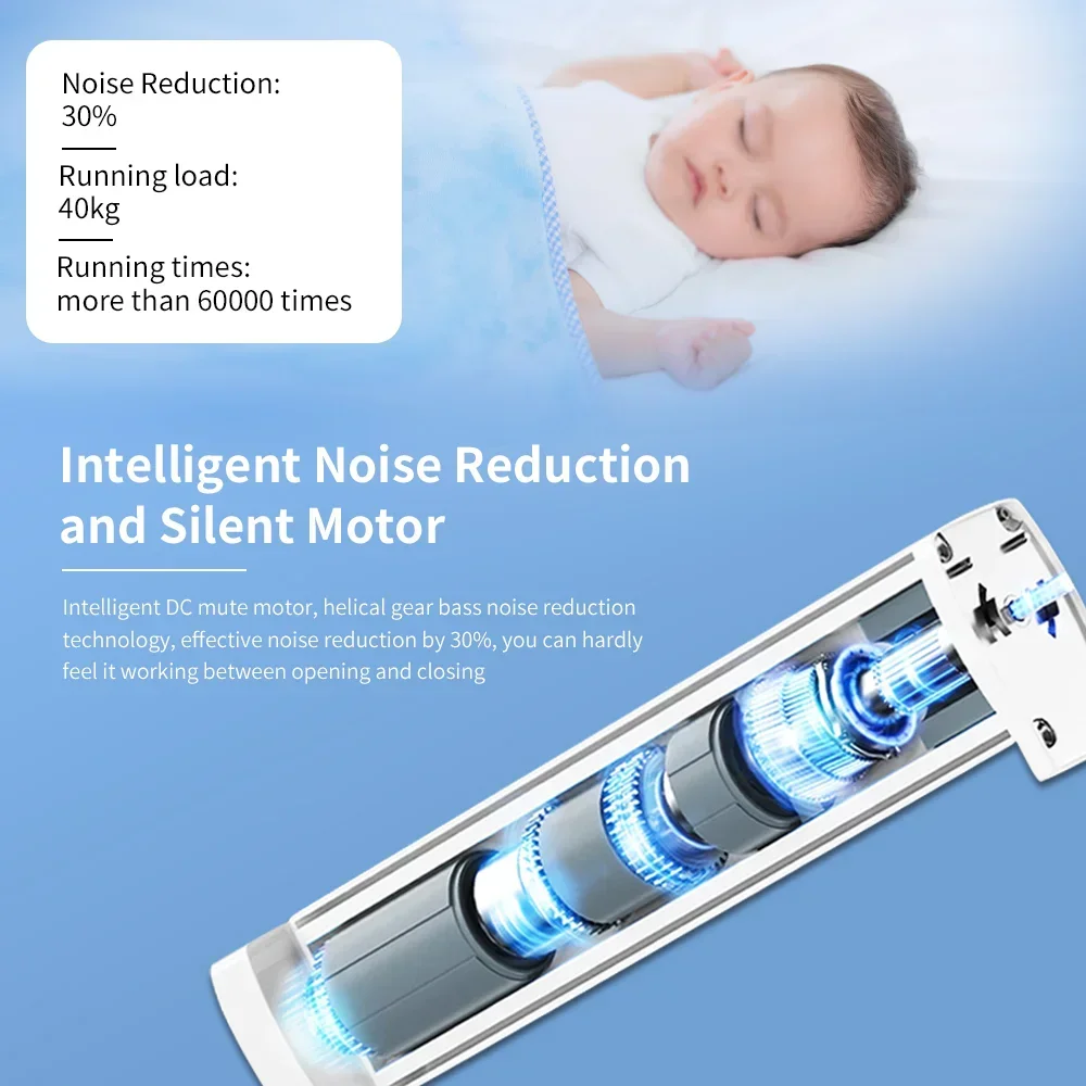 SZMYQ 46KG Load Smart Curtain 4800mAh Battery Powered Zigbee Remote Electric Automatic Curtain Motor For Smart Home Products