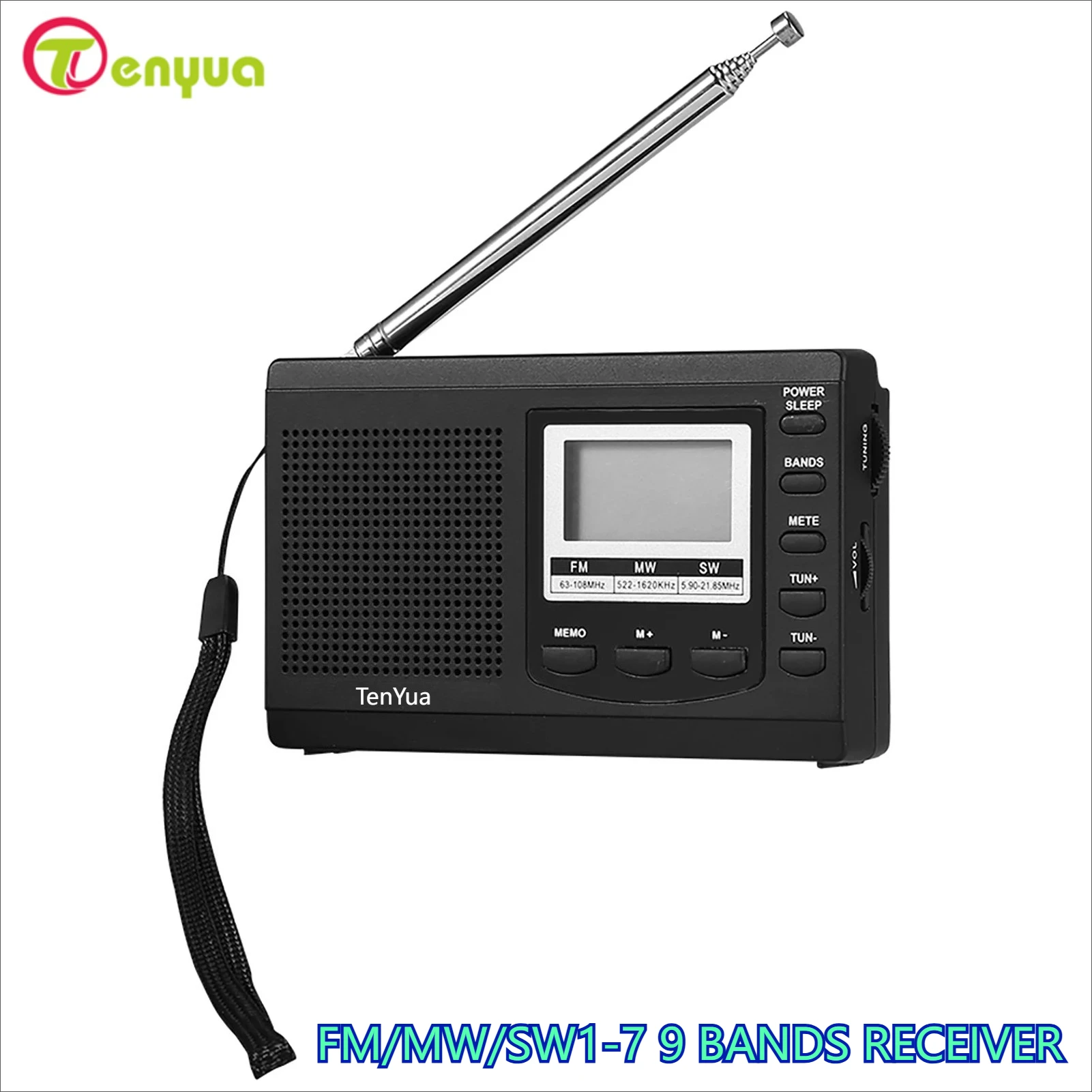 

TenYua радио стереодинамик портативные радиоприемники FM/MW/SW приемник с цифровым будильником FM-радио приемник