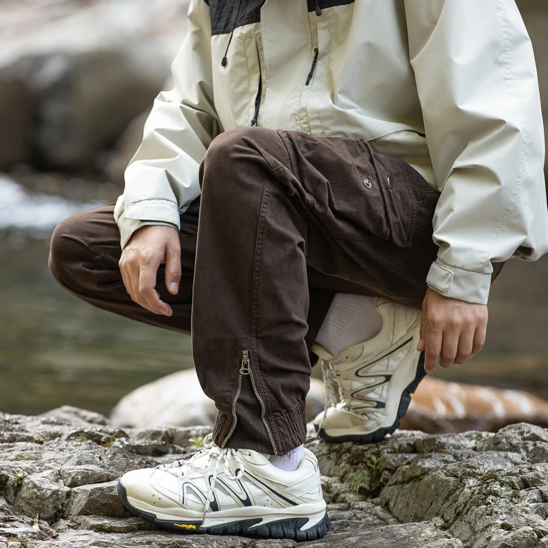 

Американские брюки в стиле ретро, мужские весенне-осенние модные брендовые спортивные повседневные брюки с манжетами Harlan, мужские универсальные свободные брюки