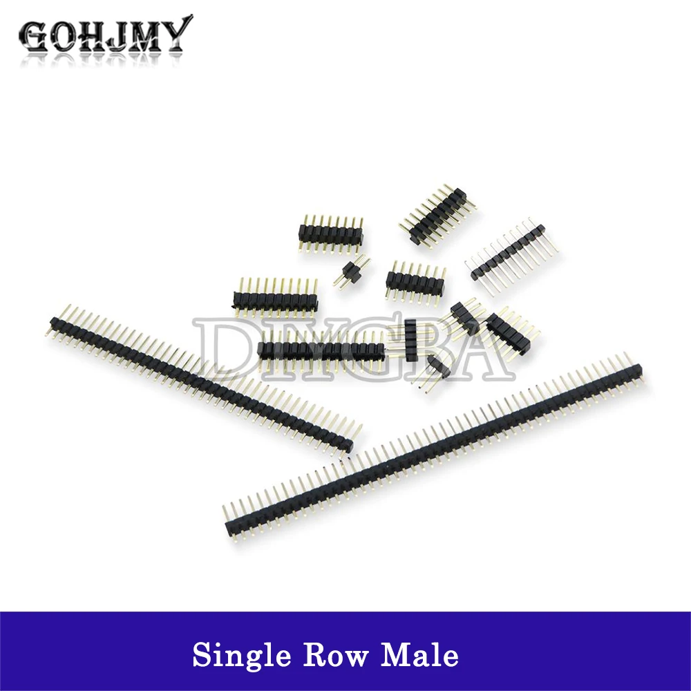 10PCS Single Row Male 1.27mm Header Breakaway PCB Board Connector Pinheader 1x2P 1x4P 1x5P 1x6P 1x7P 1x8P 1x9P 40P For Arduino