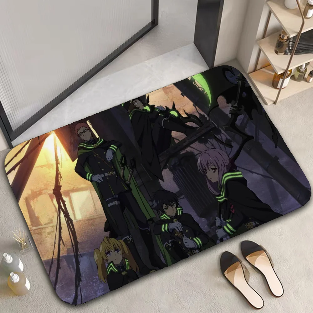 Seraph of the End Mat for Kitchen Carpet Rugs Door Floor Mat Bath Mats Prayer Rug Foot Bathroom Non-slip House Entrance Home