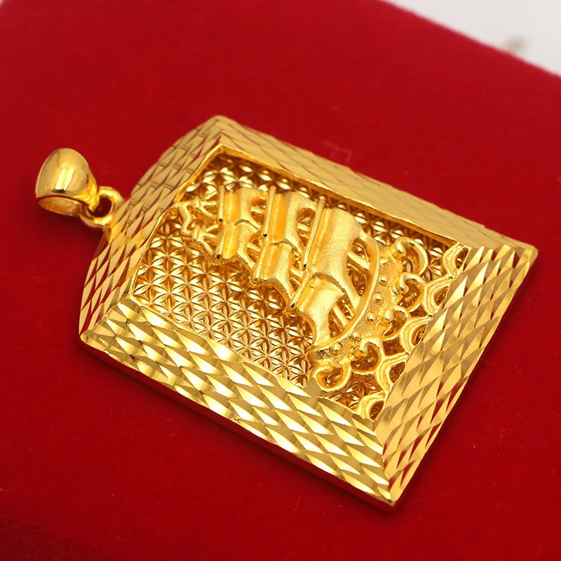 The same 9999 24K real gold men's gold necklace pendant from the gold store, smooth sailing, exquisite gift, beautiful jewelry