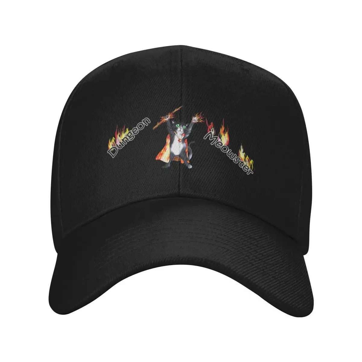 

Dungeon meowster black cat sorcerer Baseball Cap party Hat Big Size Hat Hats For Women Men's