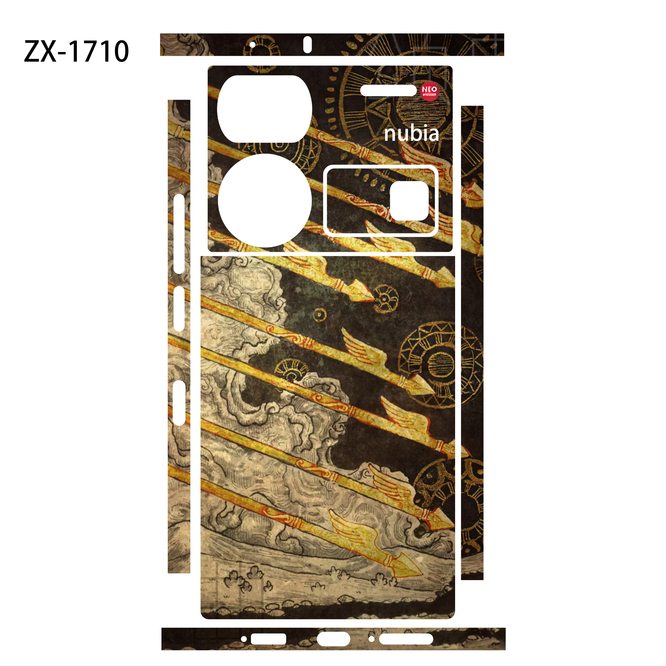 Stiker Warna-warni 3M untuk Nubia Z70 Z60 Ultra 5G Pelindung Layar Belakang Film Pelindung Kulit Sisi Engsel Z50 Ultra