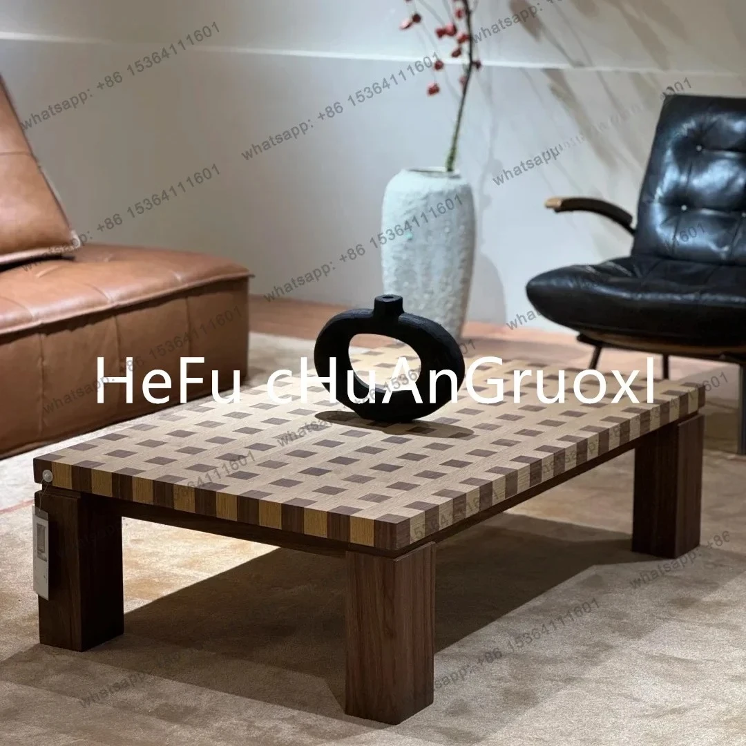 

Medieval Style Solid Wood Coffee Table Living Room Home Creative Retro Style Tea Table Negotiation Art Square Coffee Table