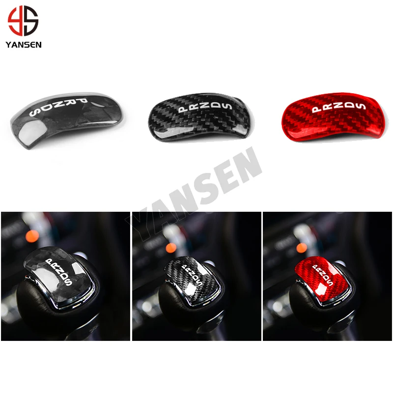 

2025 New Carbon Fiber Sticker For Ford Mustang 2015 -2024 Gear Shift Knob Cover Head Trim Car Accessories