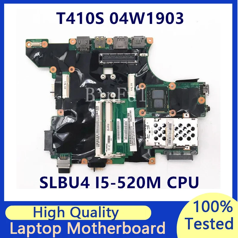 

Mainboard For Lenovo ThinkPad T410S 04W1903 Laptop Motherboard With SLBU4 I5-520M CPU 100% Full Tested Working Well