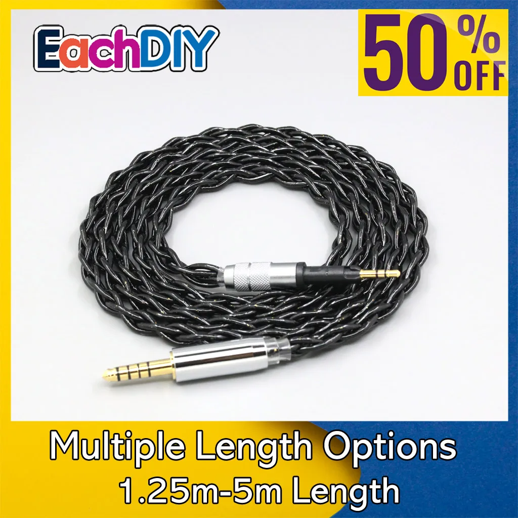 

99% Pure Silver Palladium Graphene Floating Gold Cable For Sennheiser HD6 HD7 HD8 MIX DJ HD595 4 core LN008345