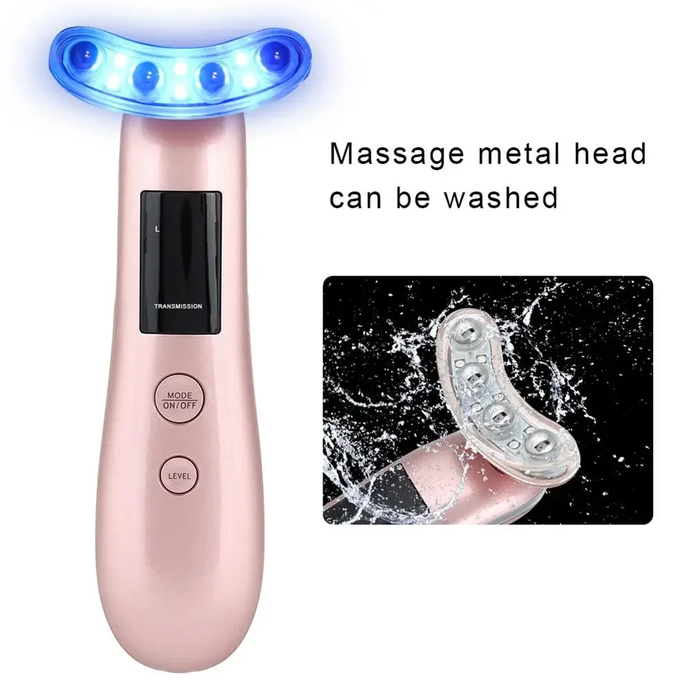 

New Ultrasonic LED Photon Lamp Facial Skin Care Lifting Firming V face Pore Cleansing Acne Wrinkle Makeup Remover Beauty Massage