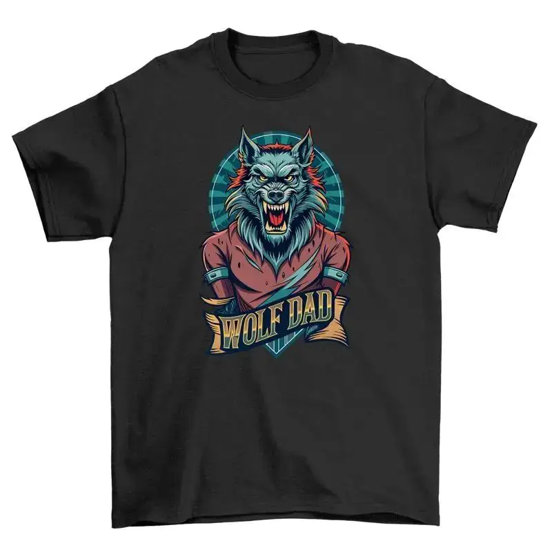 Wolf Dad tee Howl with Laughter 100 Cotton Funny t shirt Design Pe