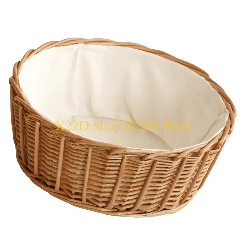 X22D Artisanal Handwoven Basket Roomy Interior for Storing Seasonal Decorations