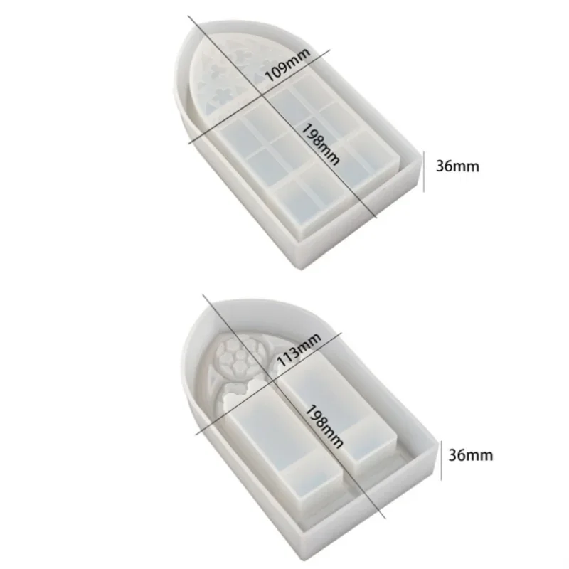 Storage Box Resin Mold Silicone Tray Mold Plate Molds for Epoxy Resin Church Window Shape Jewelry Container Casting Box Mould