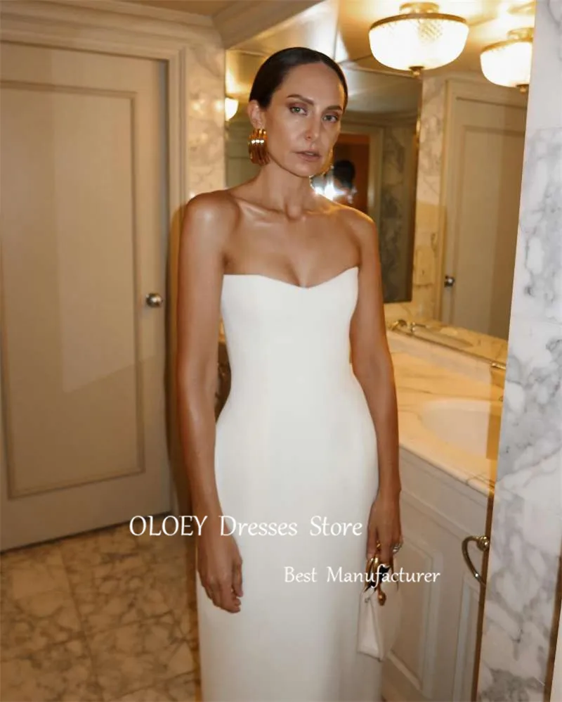 OLOEY Simple A Line abiti da sposa abito da festa formale donna lunghezza del pavimento morbido Sweetheart abiti da sposa su misura Plus Size