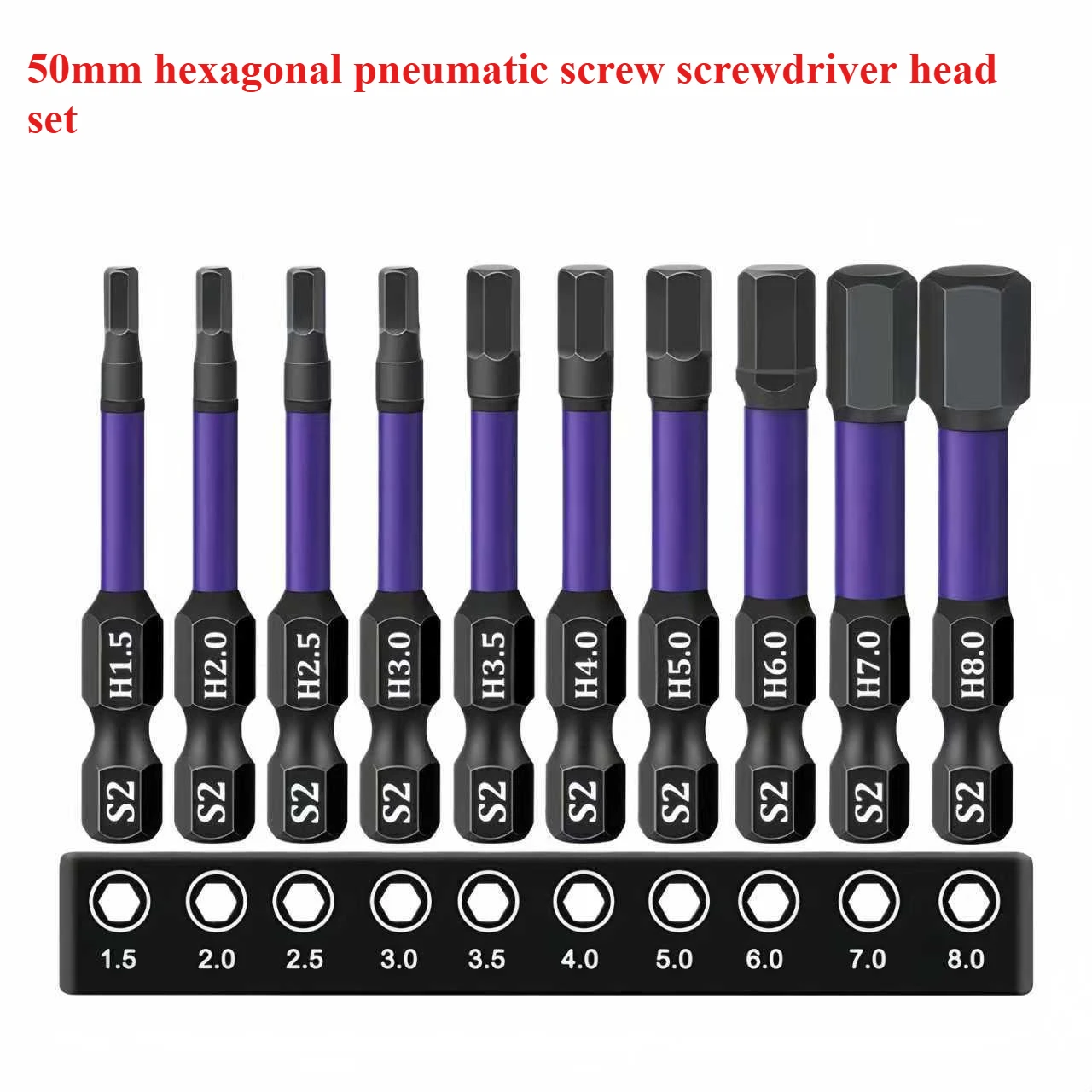 

10Pcs H1.5-H8 50mm Hex Head Wrench Drill Bit With Screwdrivers Bit Holder Quick Release Shank Magnetic Screwdriver Bit Tools