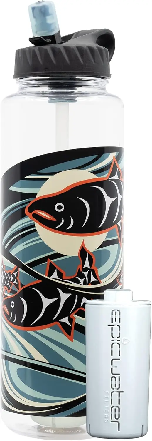 

Nalgene OG Water Bottle with Filter, 48 oz, BPA Free, Removes 99.99% Contaminants, USA Made