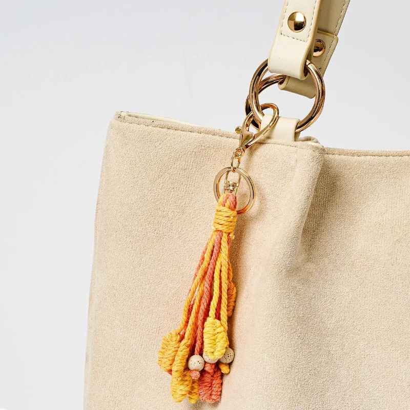 

New Handmade Woven Bag Pendant with Creative Wheat Ears and Corn Ears Thanksgiving Harvest Season Keychain Bag Parts