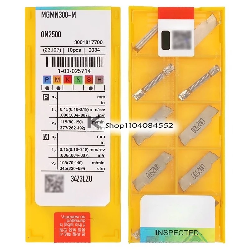 

100% Original Genuine Slotting CNC Inserts MGMN200 MGMN300 MGMN400 MGMN200-M MGMN300-M MGMN400-M M QN2500 QC Quality Assurance