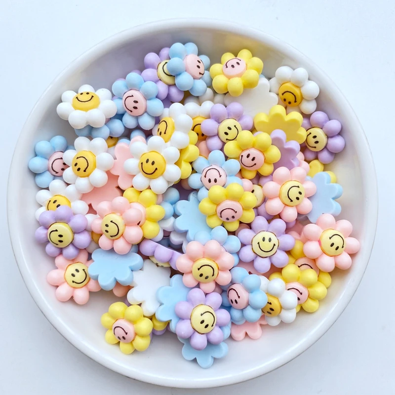 20Pcs ดอกไม้เรซิ่น Figurine หัตถกรรม Flatback เครื่องประดับเล็บเครื่องประดับทำอุปกรณ์เสริม Hairwear