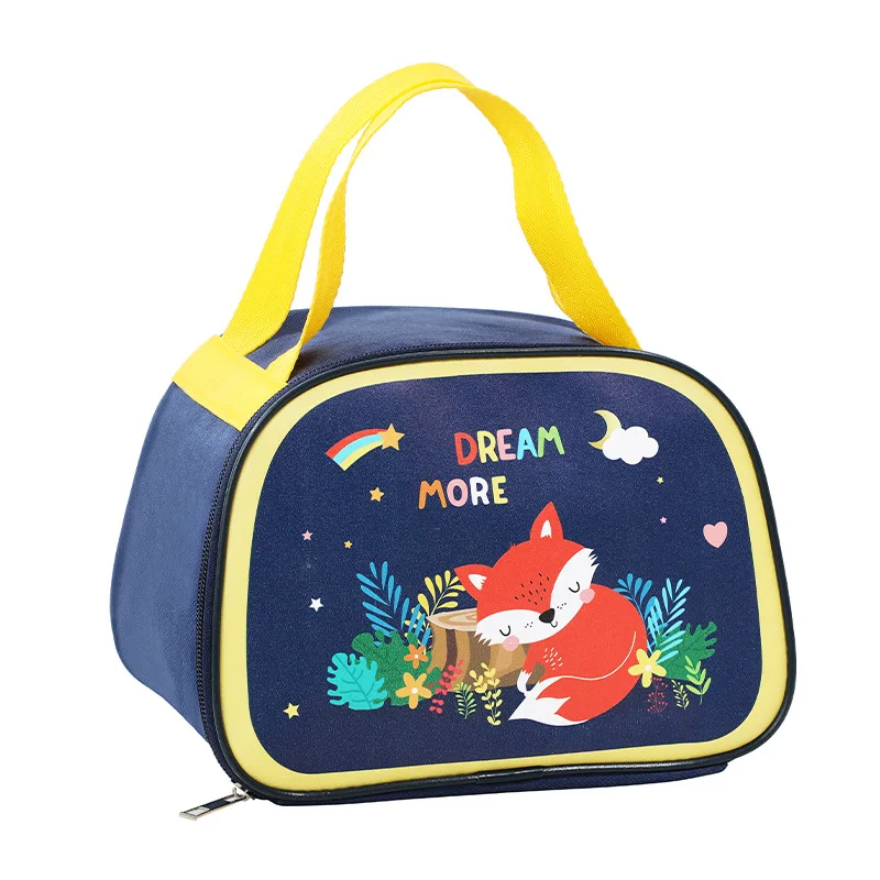 New Student Food Portable Thermal Insulation Lunch Box Children Cartoon Cute Pattern Shape Large Capacity Bento Thermal Bag