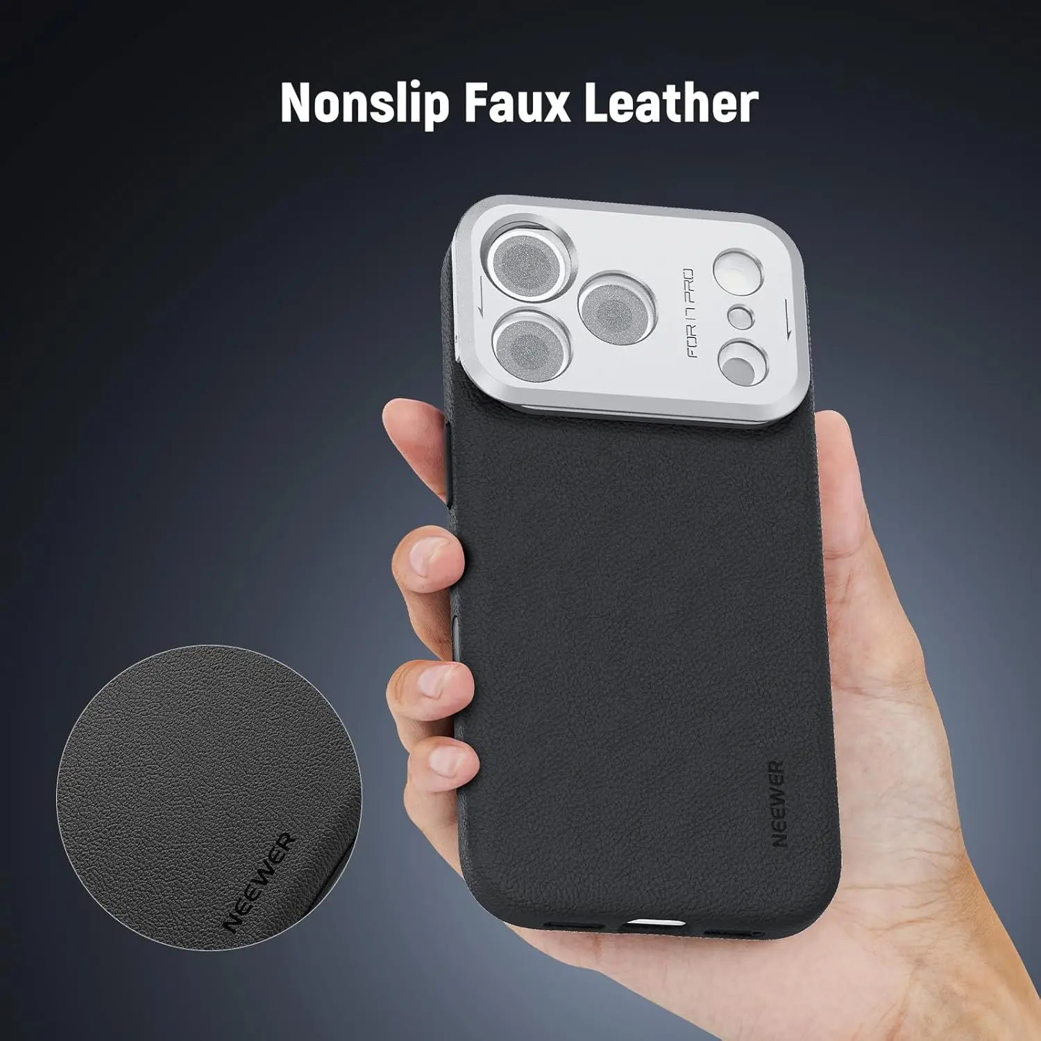 NEEWER Handyhülle für 17 Pro/Pro Max, modulare, robuste TPU/PC-Telefonabdeckung mit 67 mm Filterring und 17 mm Objektivrückplatte – Detail 5