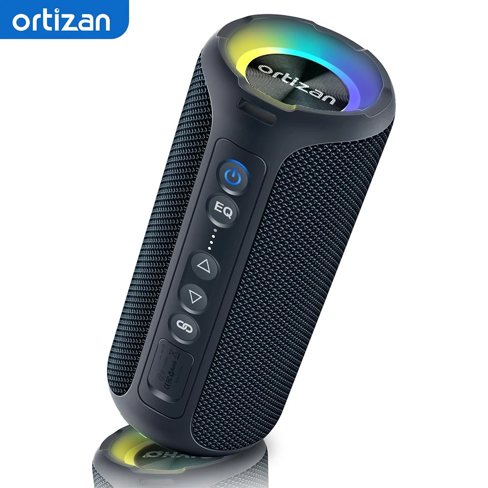 Głośniki Bluetooth Ortizan 40W TWS Przenośny głośnik z dźwiękiem stereo i mocnym basem, Bluetooth 5.3, bezprzewodowy, USB Type C, do użytku na zewnątrz, 6600mAh