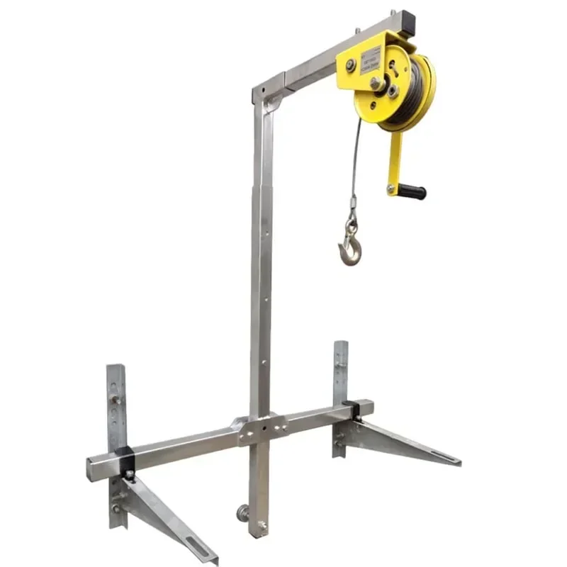 Air Conditioning Lifting Tool Folding Crane Bracket Manual Winch Assembly Conditioner Machine 10/15/20m