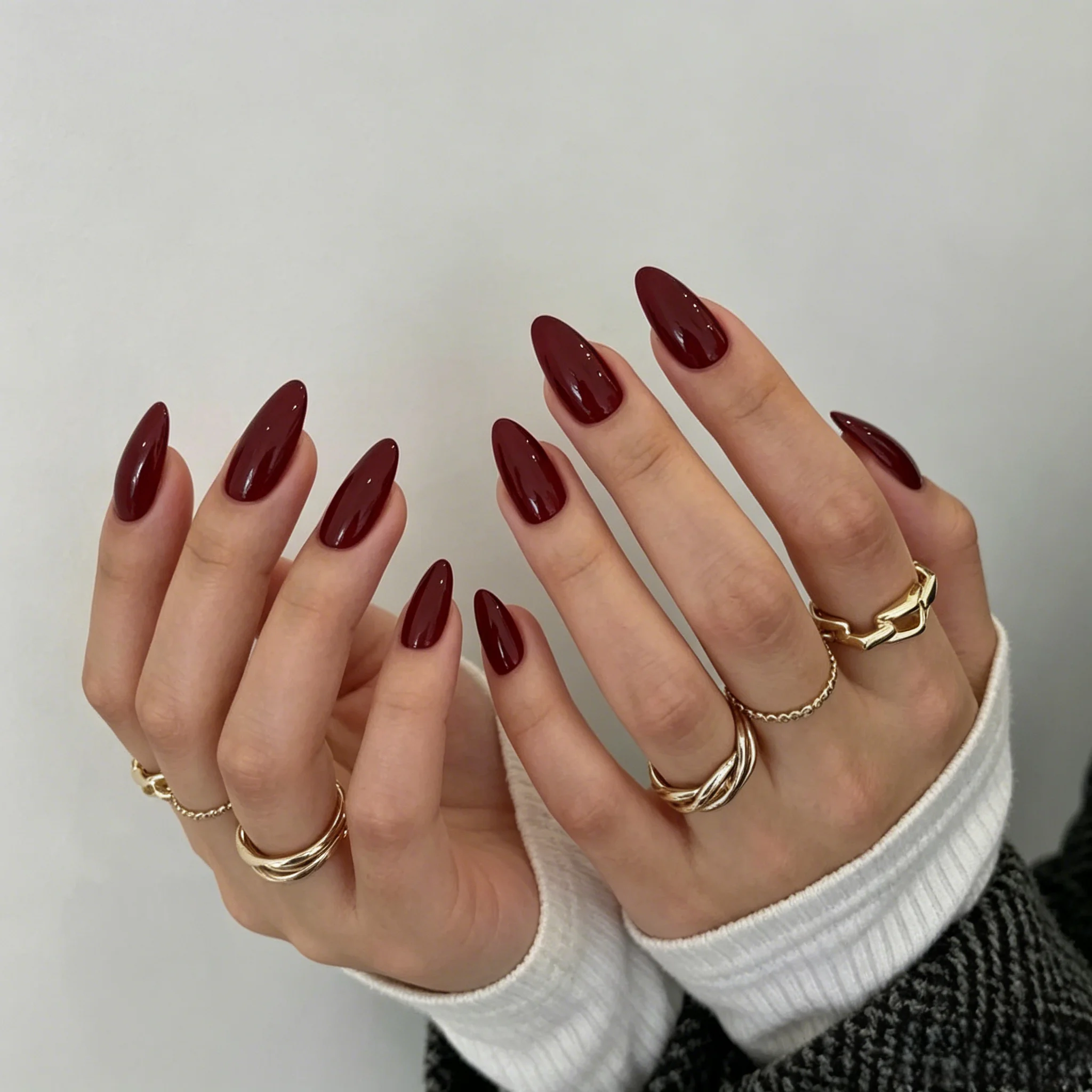 24Pcs/Set Simple Wine Red Fake - Nail Art Red recension och pris
