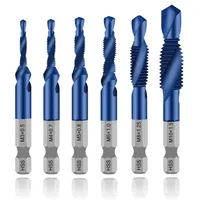 Tap Drill Titanium Plated Hex Shank HSS Screw Thread Metric Tap Drill Bits Screw Machine Compound M3 M4 M5 M6 M8 M10 Hand Tools