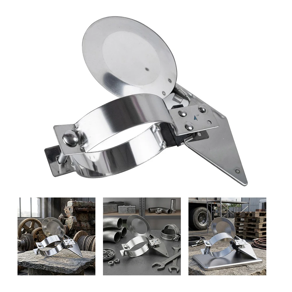 1pc 4 Inch T304 Stainless Steel Rain Cap Weatherproof Vertical Pipe Cover For Duty Tractor Machinery Protection