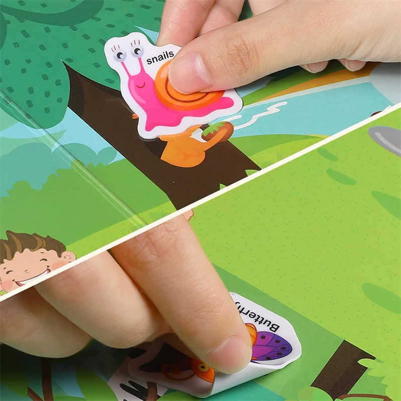 

Водонепроницаемые книги-наклейки, многоразовая книга-наклейка для малышей, тихая обучающая игрушка «сделай сам» для детей, веселая и развивающая обучающая игрушка