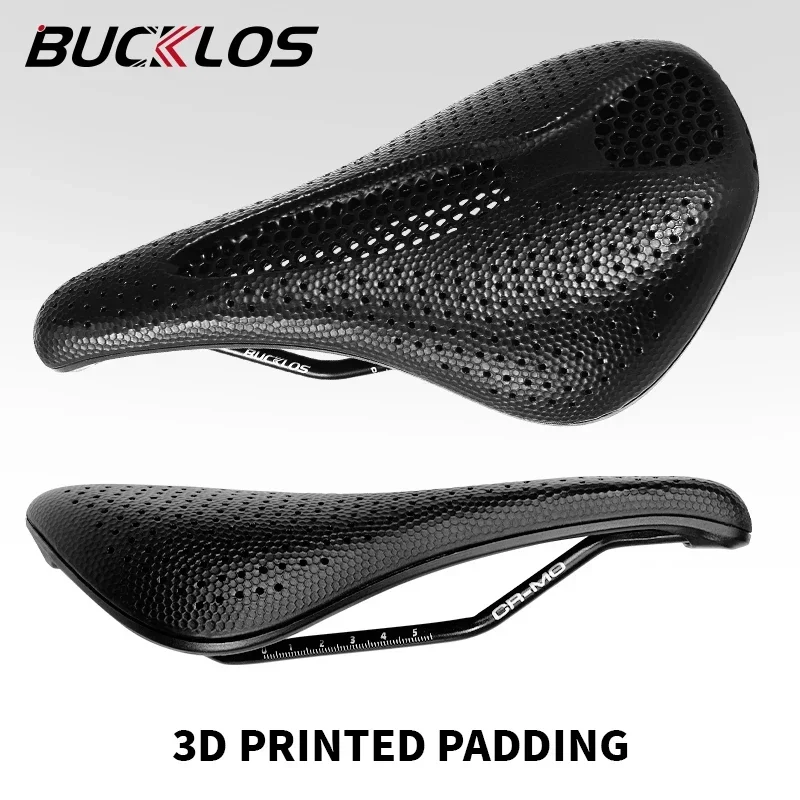 

BUCKLOS 3D Printing Bicycle Saddle 143mm 155mm Honeycomb Breathable Racing Bike Seat Cushion 3D Road Mountain Bicycle Seat