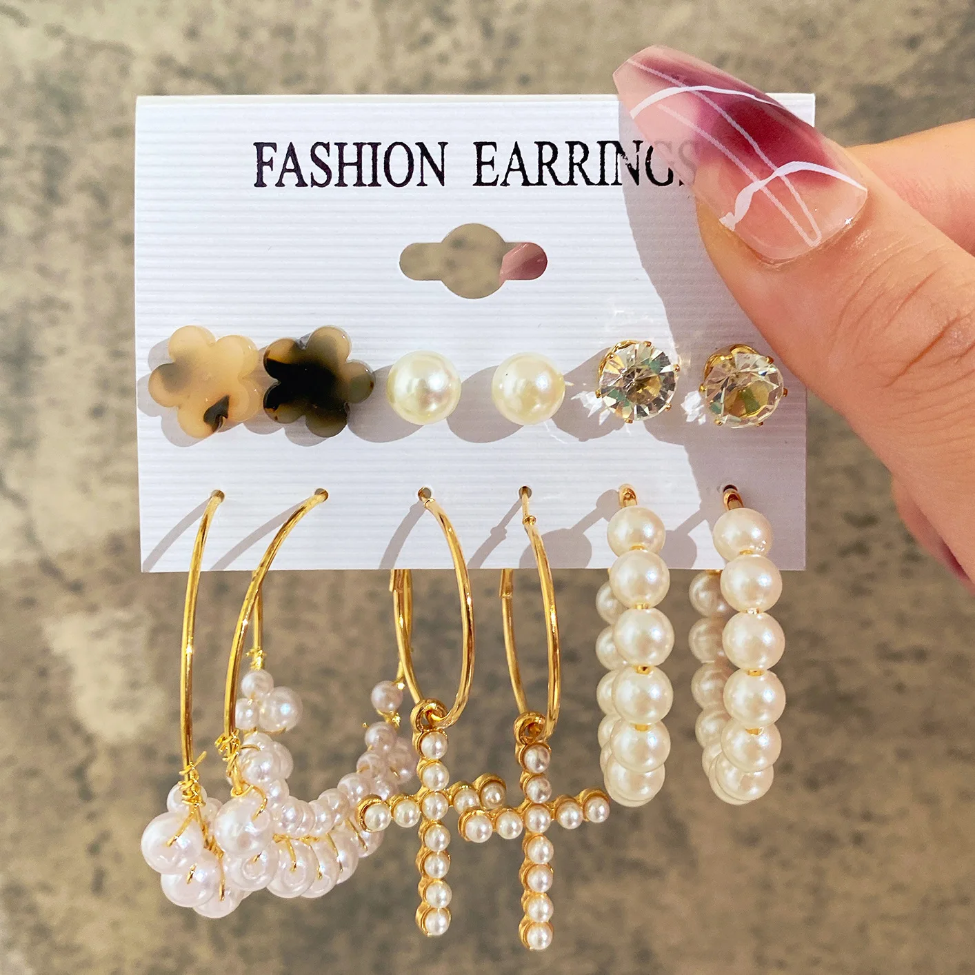 Fashionable Pearl Note Butterfly Geometric Tassel Stud Earrings Women Suit Elegant Charm Engagement Party Jewelry