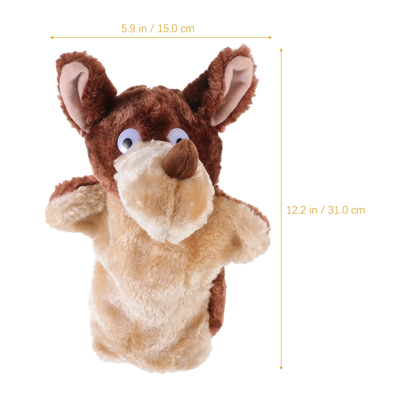 Marionnette à main en forme d'animal mignon, loup, pour raconter des histoires, jeu interactif, marionnette en peluche en coton, marionnettes d'animaux de dessin animé pour enfants