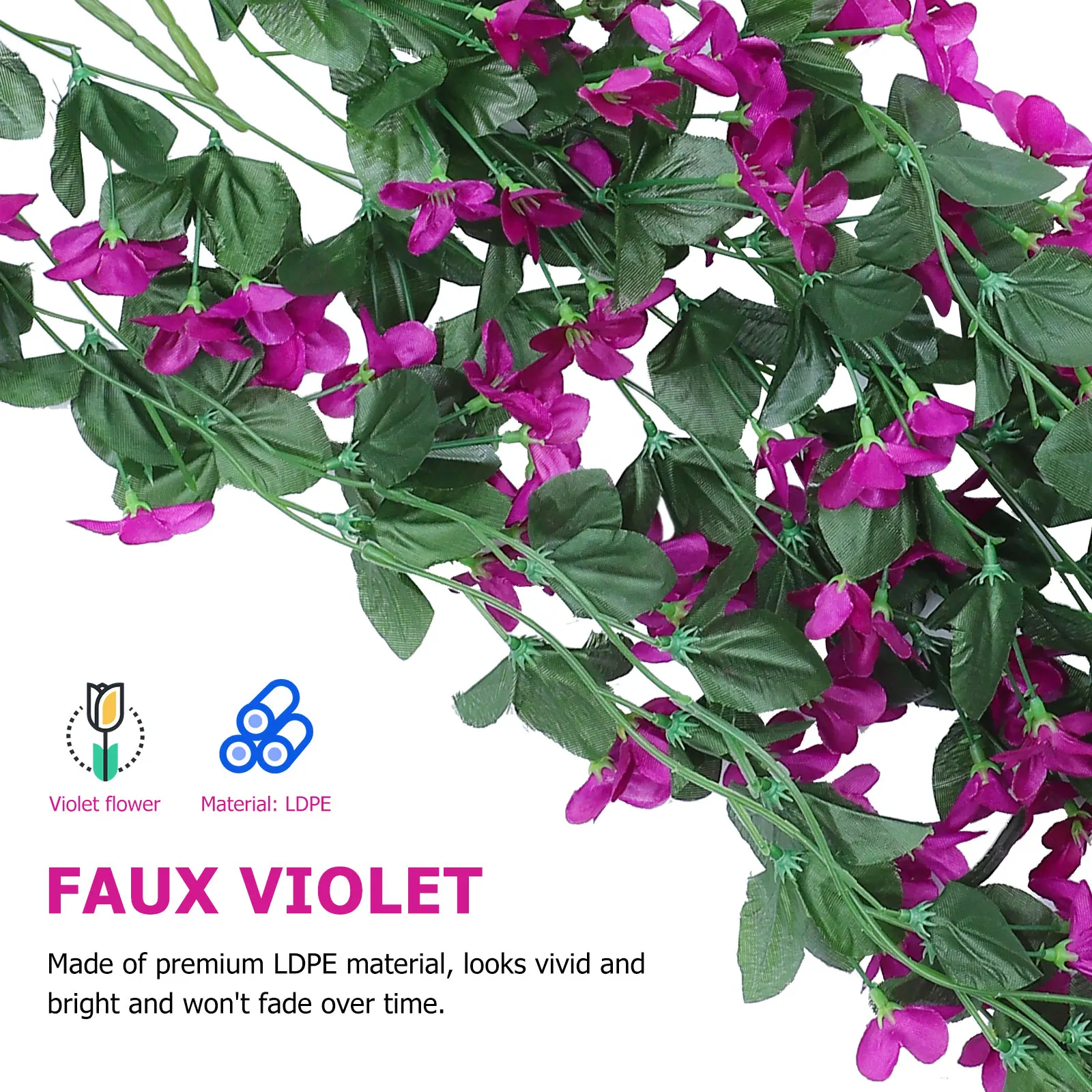 

1Set Faux Purple Violet Flower Artificial Wall Hanging Bright Decoration Wedding Home Party Hanging Violet Flowers