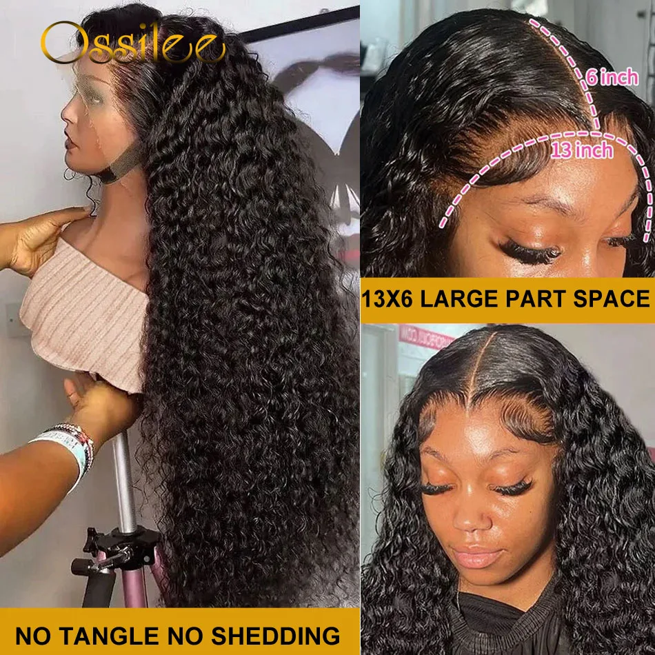 Ossilee Raw Hair Wig Deep Wave Human Hair Lace Frontal Wig 13x6 Full HD Lace Wig Human Hair