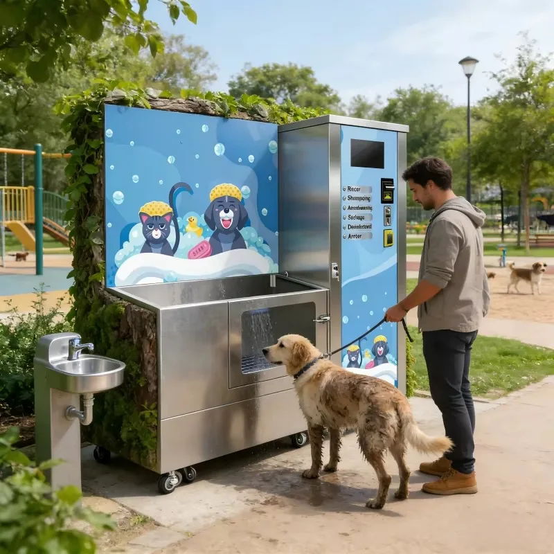 Pet Washing Station PW001 Semi Auto Stainless Steel Self Service Dog Wash Machine Eco Friendly Universal Voltage
