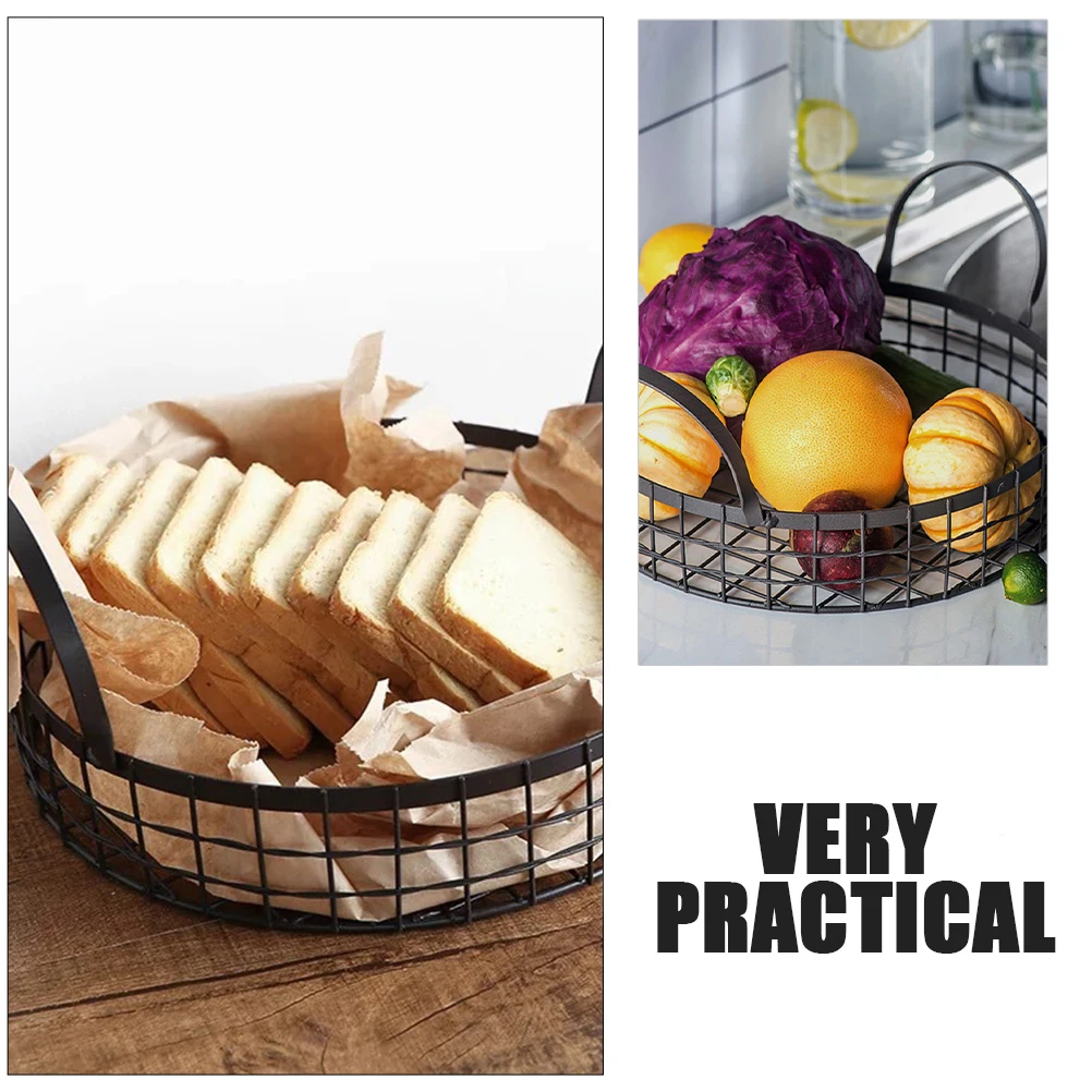 

Корзина для хлеба в стиле ретро, железный контейнер для хранения, водонепроницаемый, стабильный, против столкновений, гладкая дуга, утолщенный материал, большой интервал