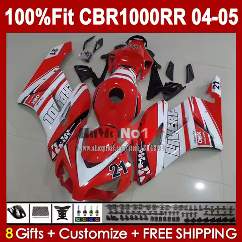 OEM Fairings For HONDA CBR1000 CC White red CBR 1000RR 04-05 41JK.3 CBR1000RR CBR 1000 RR 04 05 2004 2005 Injection Body Kit