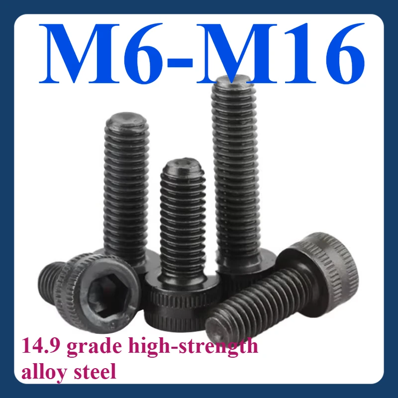 

M6-M16 black 14.9 grade high-strength fully threaded hexagon socket screw alloy steel extended cup head bolt screw