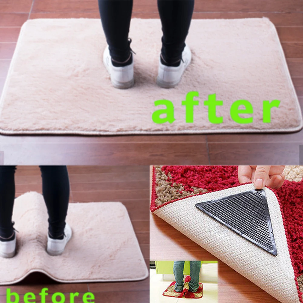 Carpet Mat Non-Slip for washable Carpet Mat Grips Black Silicone 15*7.5cm Rubber Home Exquisite Rug Anti-Skid Carpet