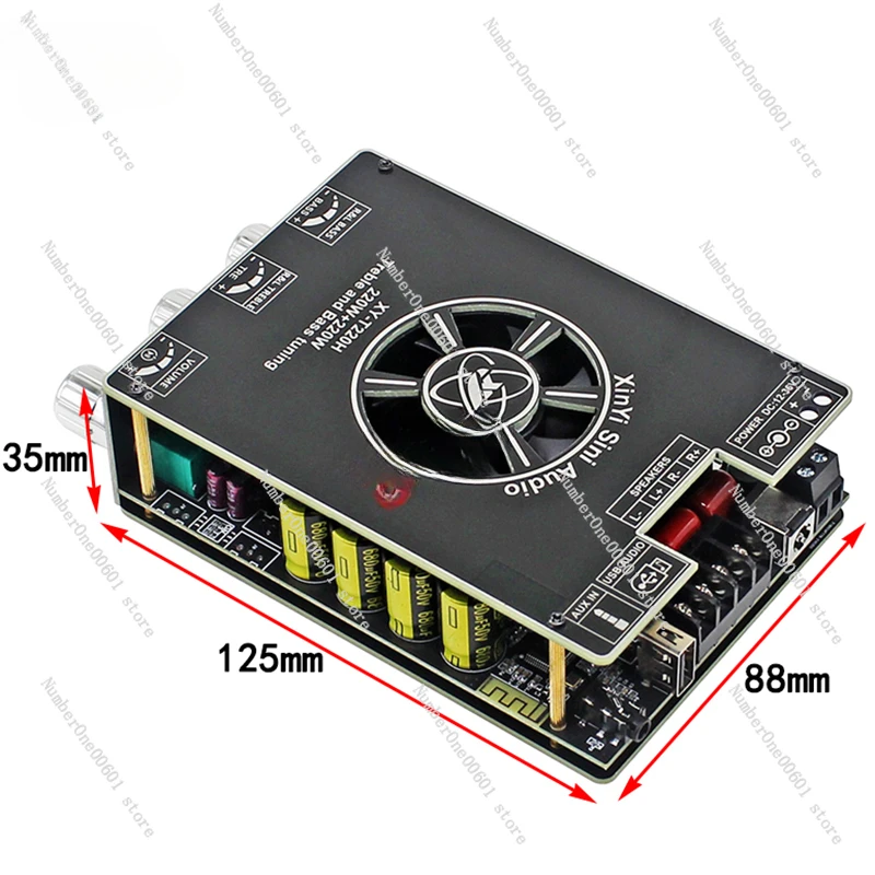 DIY High-power 24V Stereo Dual Channel Bluetooth Amplifier Module with High and Low Frequency Adjustment for Truck 220WX2