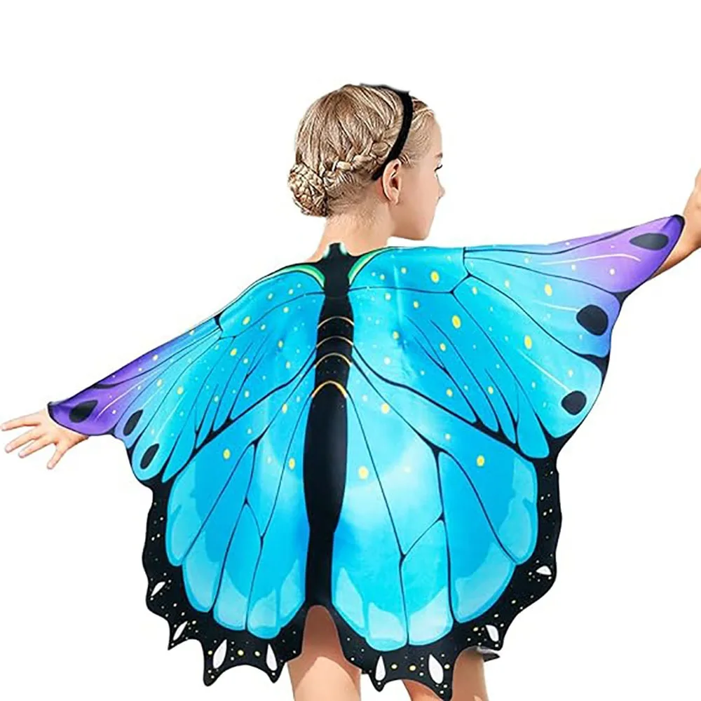 Colorful Butterfly Wings Costume Cosplay Costume DIY Decorations Fairy Shawl Fancy Dress Pixie Cloak Christmas Halloween