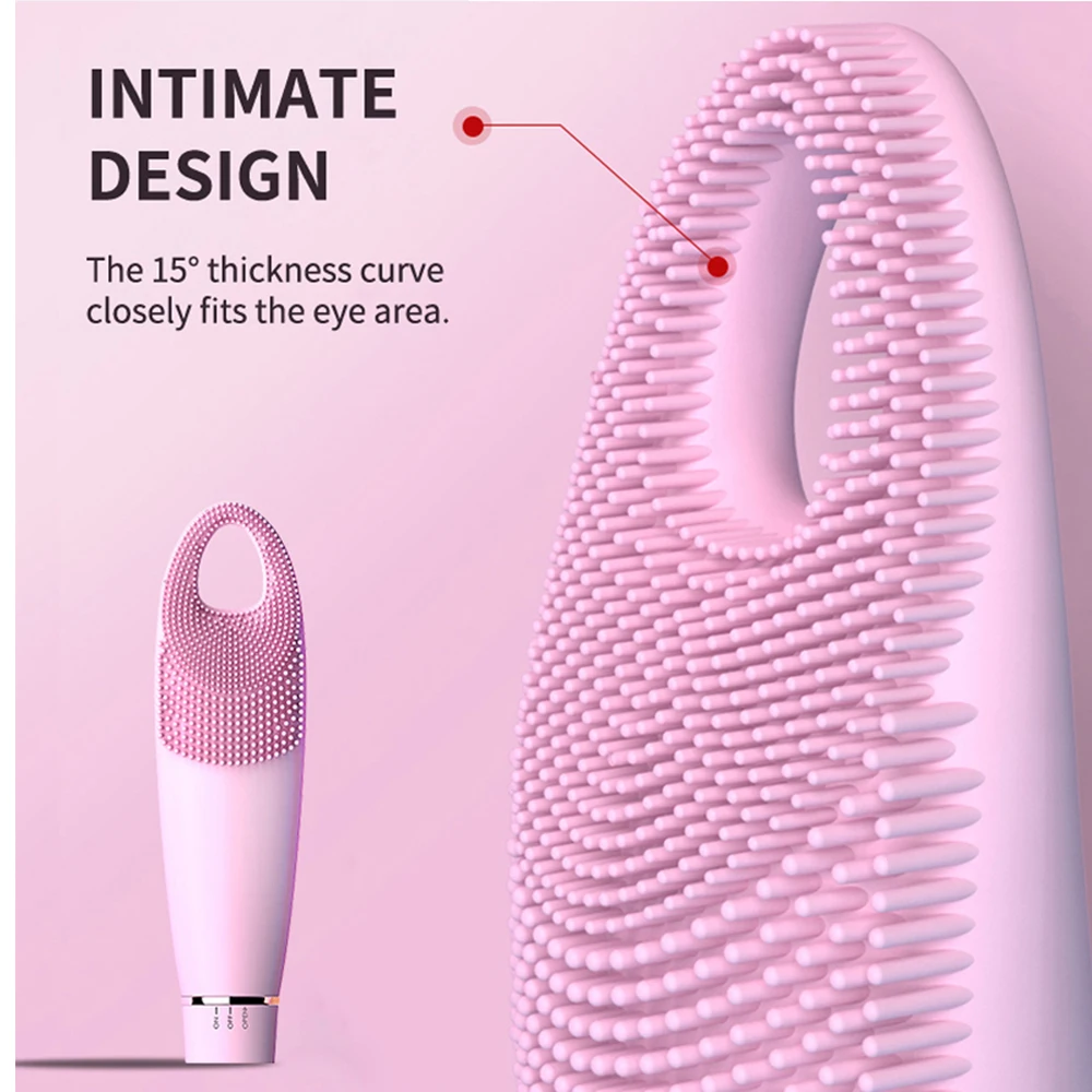 Facial Cleansing Brush Silicone Sonic Vibration Mini Cleaner Deep Pore Cleaning Skin Eye Massager Face Care Tools