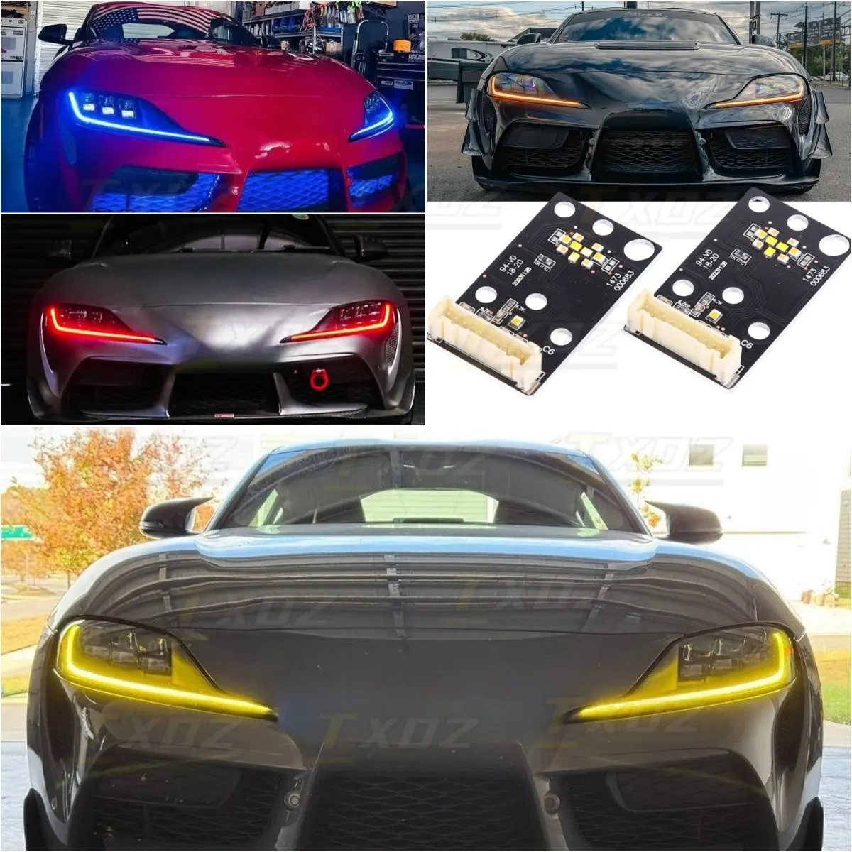 

Non-RGB DRL LED boards For 2020-2025 Toyota GR Supra A90 A91 Headlight Daytime Running Lights Yellow Purple Red Blue