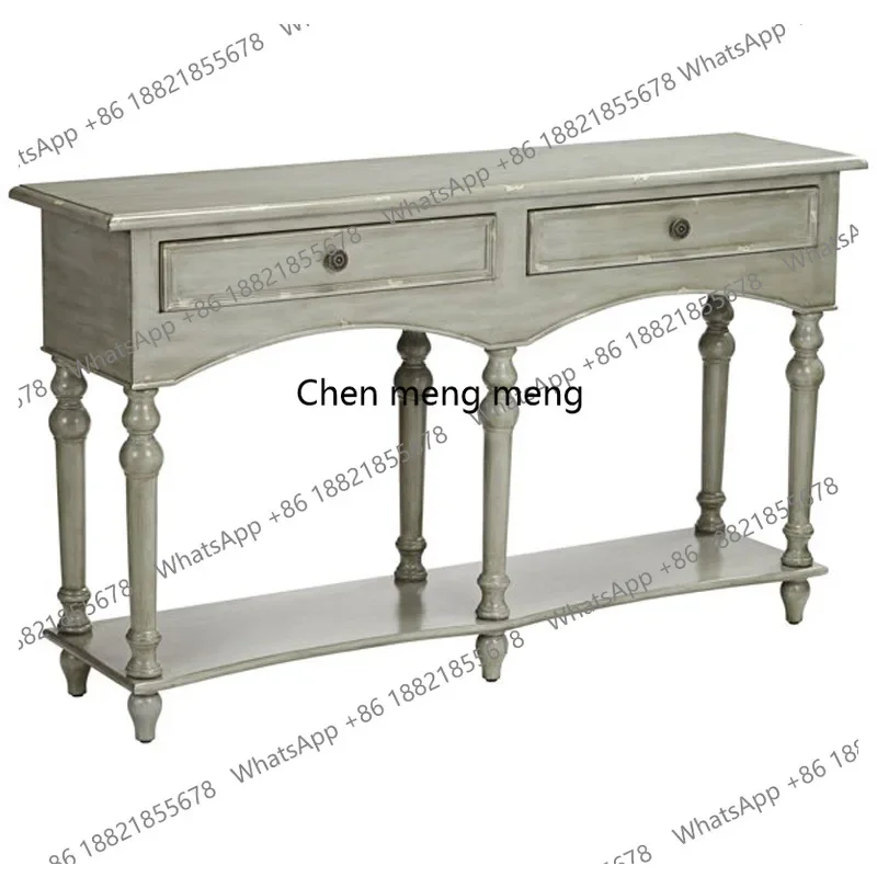 

American solid wood entrance table French retro wall entrance cabinet living room partition decoration table