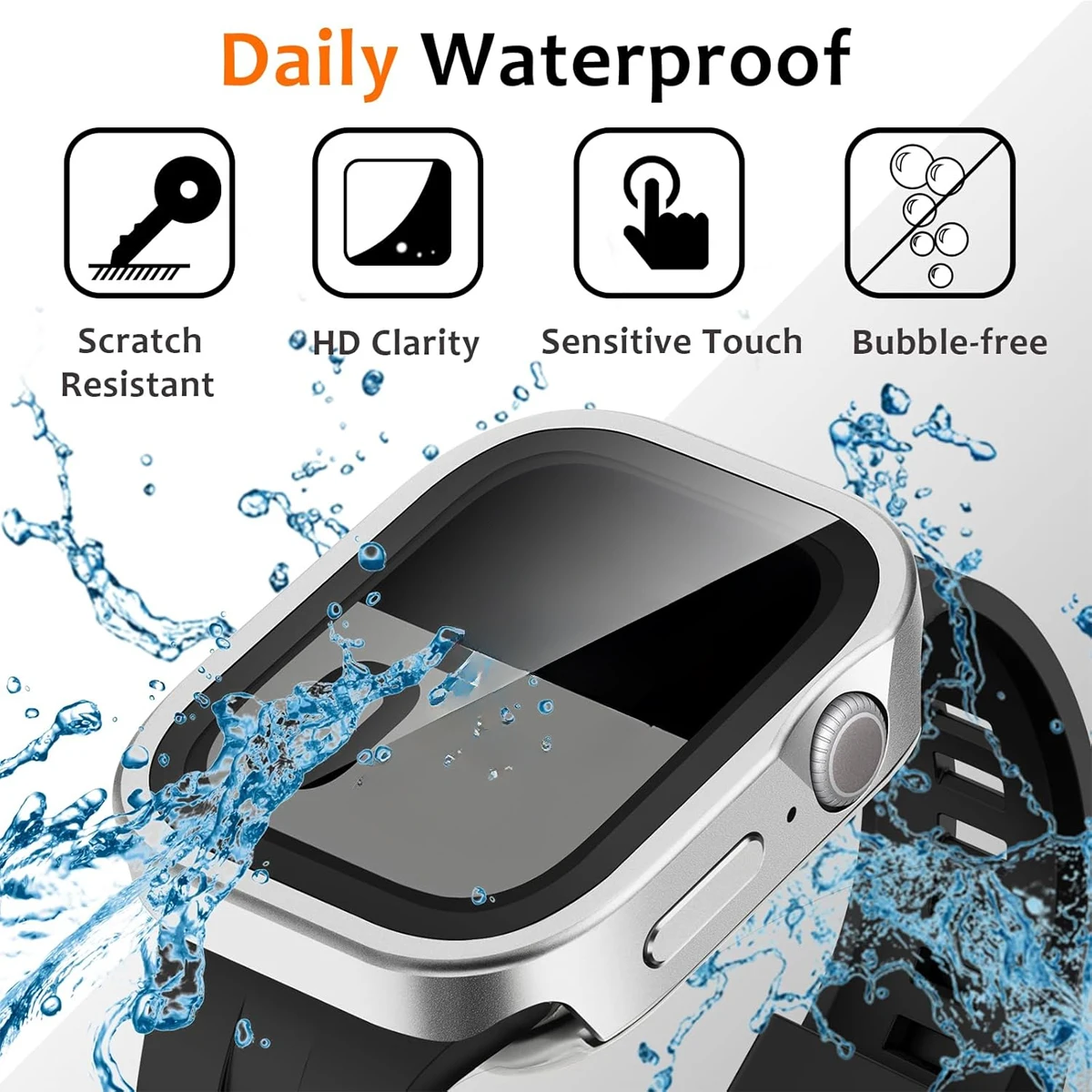 Wasserdichtes Gehäuse aus Aluminiumlegierung für Apple Watch Ultra 2 49 mm 46 mm 45 mm 44 mm 42 mm Metall mit vollständiger Abdeckung Iwatch Serie 10 9 8 7 6 SE
