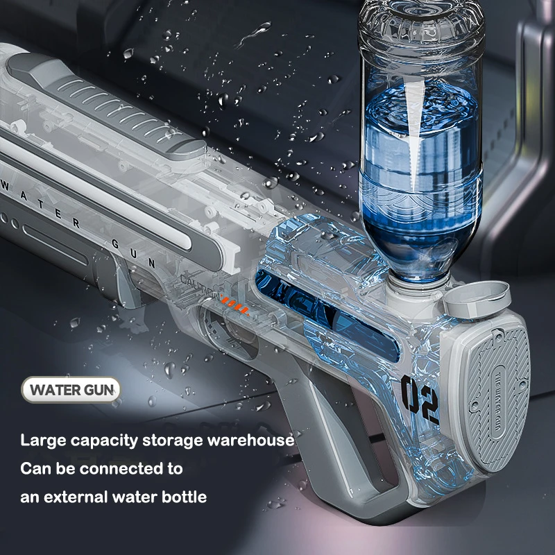 Pistola ad acqua elettrica a lungo raggio ad alta pressione con forte ricarica Pistola ad acqua automatica con spruzzo d'acqua Regalo per bambini.