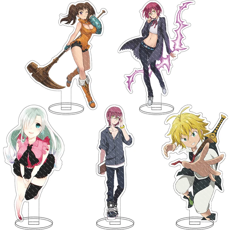 

16CM Anime Figure Dragon's Sin of Wrath Meliodas Elizabeth Liones Gowther Cos Acrylic Stand Ornaments Chrismas Gifts
