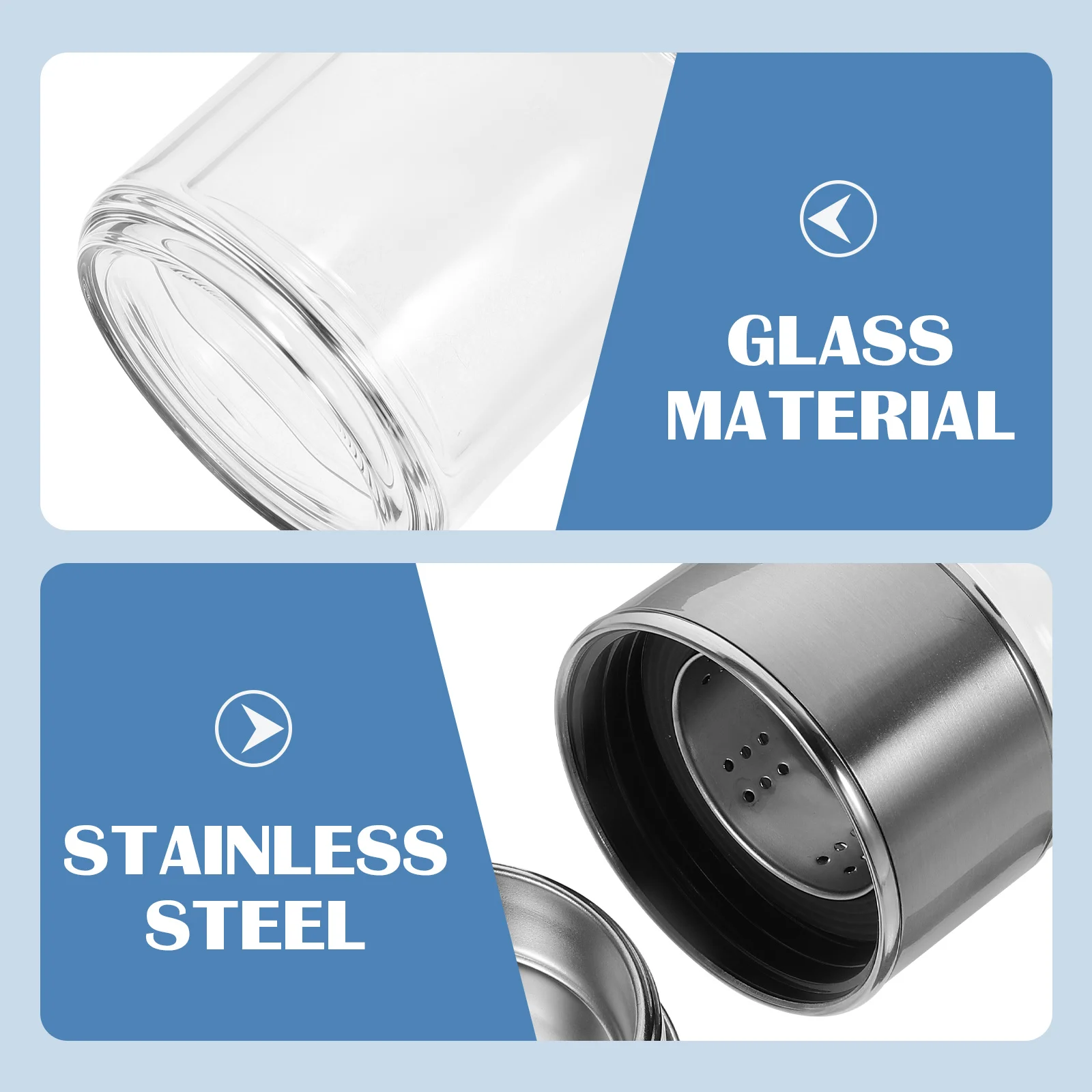 

1Pcs Glass Tea Bottle Double Layer Tea Strainer Cup Portable Leak Proof Home Office Drinking Mug Transparent Double-Layer Cup